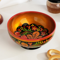 Салатник, средний, 14×7,5 см, хохлома Салатник, средний, 14×7,5 см, хохлома