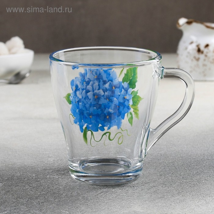 Кружка стеклянная «Гортензия», 250 мл Кружка стеклянная «Гортензия», 250 мл