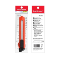 Нож канцелярский 18 мм, ErichKrause Standart, с системой фиксации лезвия push-lock и насадкой для безопасного отделения сегмента лезвия, МИКС Нож канцелярский 18 мм, ErichKrause Standart, с системой фиксации лезвия push-lock и насадкой для безопасного отделения сегмента лезвия, МИКС