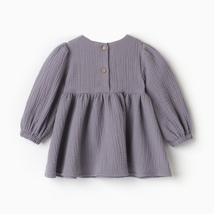 Платье детское с дл. рукавом KAFTAN Платье детское с дл. рукавом KAFTAN "Муслин", р.28 (86-92 см), серый