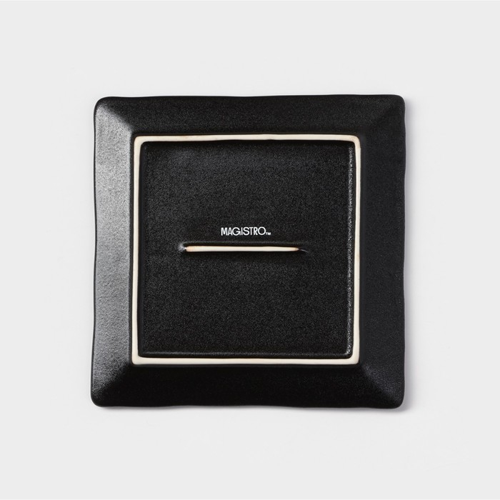 Блюдо фарфоровое для подачи Magistro Pietra lunare, 16&times;16 см, цвет чёрный