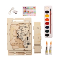 Набор для творчества «Создай ночник: Машинки» из дерева Набор для творчества «Создай ночник: Машинки» из дерева