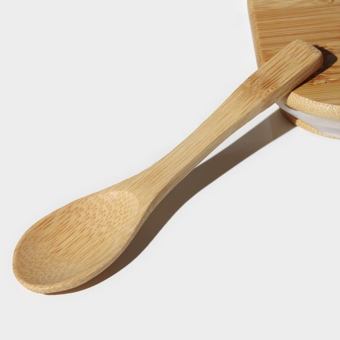 Банка стеклянная для хранения сыпучих продуктов с ложкой BellaTenero &laquo;Эко&raquo; 750 мл, 10&times;11 см, с бамбуковой крышкой