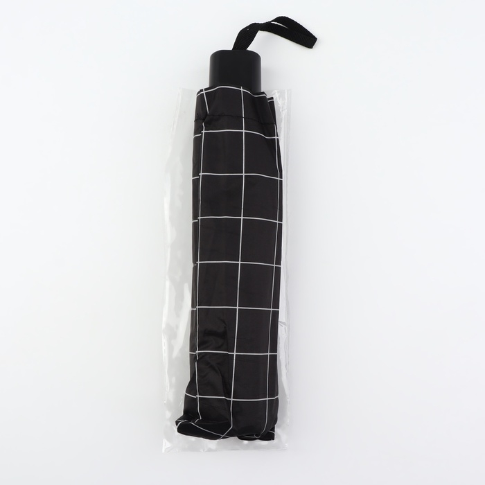 Зонт механический &laquo;Крупная клетка&raquo;, эпонж, 4 сложения, 8 спиц, R = 47/55 см, D = 110 см, цвет МИКС