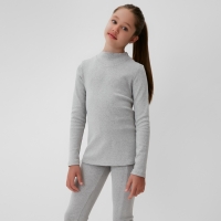 Термобелье для девочки (лонгслив, легинсы) цвет серый меланж, рост 104