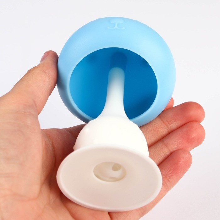 Прорезыватель силиконовый «Зайка», с погремушкой, на присоске, цвет голубой, Крошка Я Прорезыватель силиконовый «Зайка», с погремушкой, на присоске, цвет голубой, Крошка Я