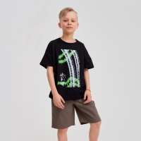 Футболка детская MINAKU Bright, цвет чёрный, рост 128 Футболка детская MINAKU Bright, цвет чёрный, рост 128