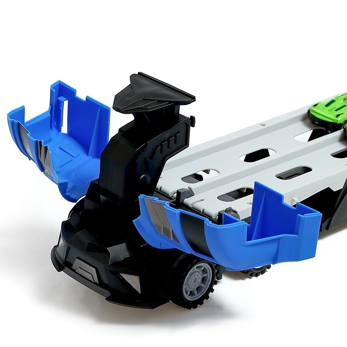 Парковка 2 в 1 Truck, 6 машинок, трансформируется в автотрек, звук, цвет синий Парковка 2 в 1 Truck, 6 машинок, трансформируется в автотрек, звук, цвет синий