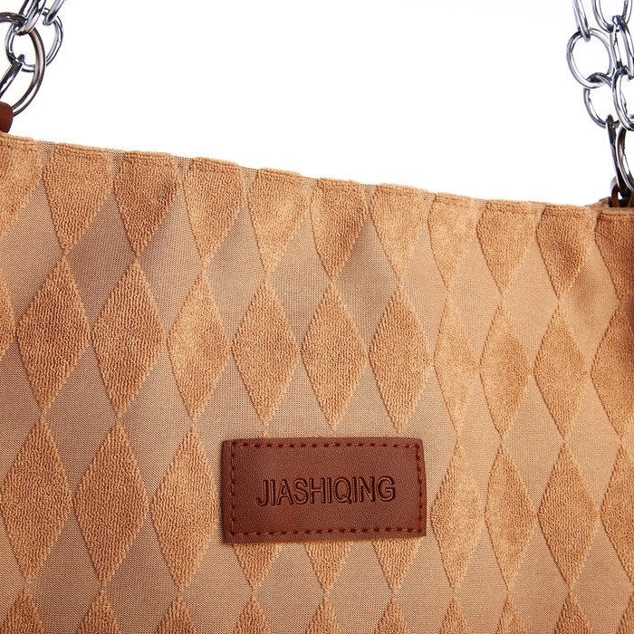 Сумка-тоут на молнии, цвет светло-коричневый