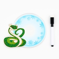 Магнитная доска с полем для записи и фломастером «Змея», на Новый Год, 16,1 х 12,8 см Магнитная доска с полем для записи и фломастером «Змея», на Новый Год, 16,1 х 12,8 см