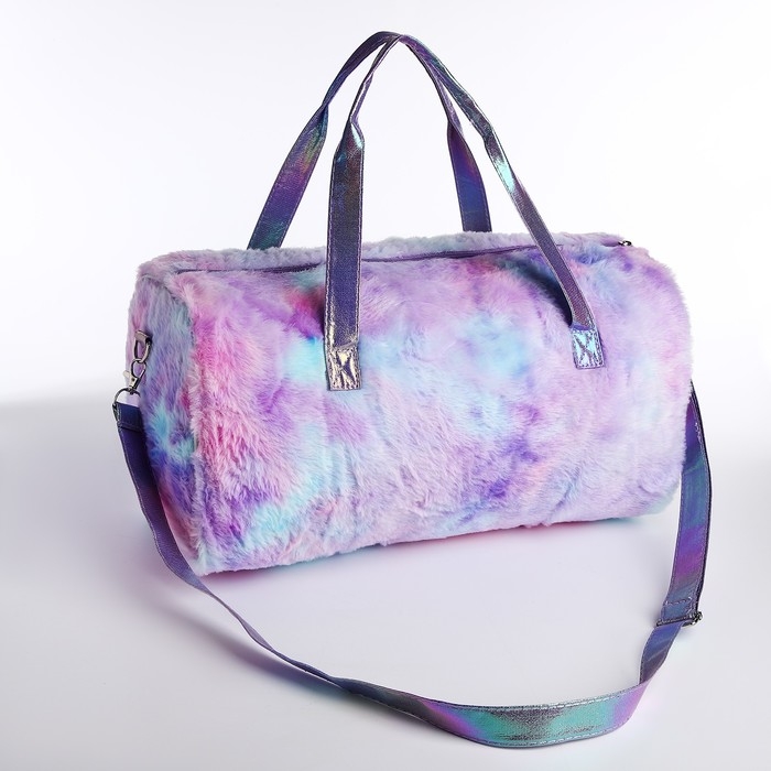 Сумка детская спортивная плюшевая для девочки &laquo;Радужный единорог&raquo; сиреневый