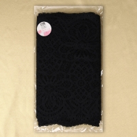 Кружевная эластичная ткань, 240 мм &times; 2,7 &plusmn; 0,5 м, цвет чёрный