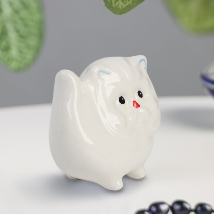 Сувенир "Кот перс", 7,5х8см, гжель, цвет  белый