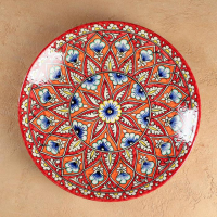 Ляган Риштанская Керамика "Узоры", 32 см, красный Ляган Риштанская Керамика "Узоры", 32 см, красный