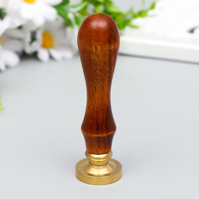 Печать для сургуча с деревянной ручкой Печать для сургуча с деревянной ручкой "Корона с буквой V" 9х2,5х2,5 см