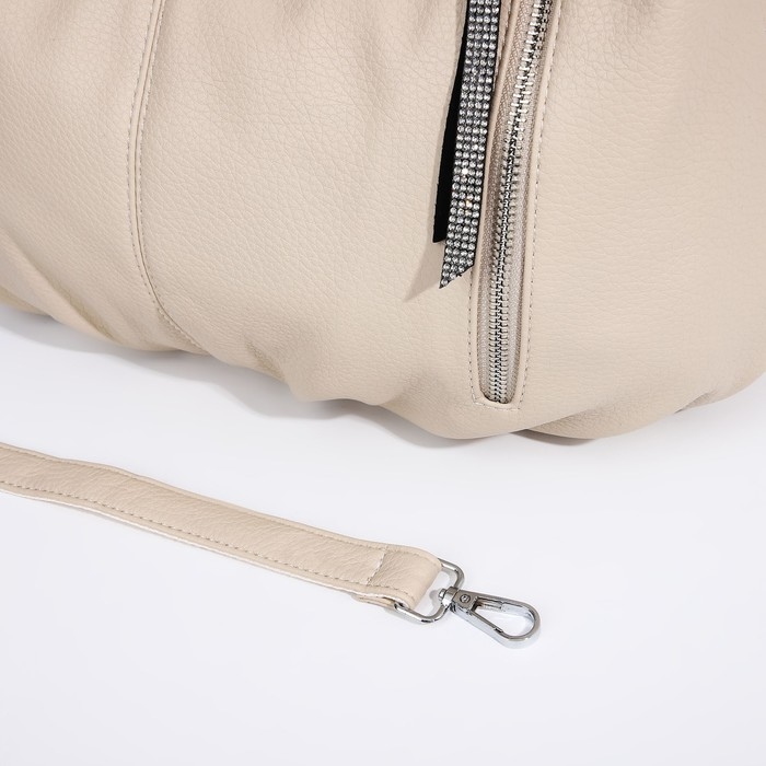 Сумка-мешок на молнии, 3 наружных кармана, цвет бежевый Сумка-мешок на молнии, 3 наружных кармана, цвет бежевый