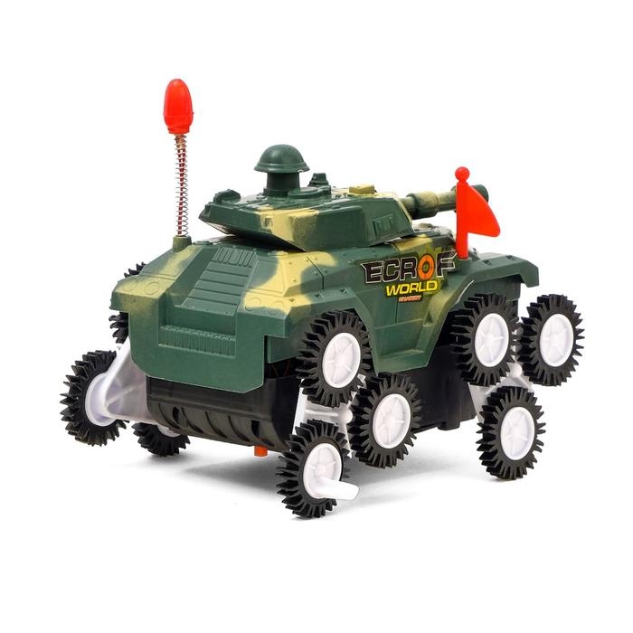 Машина-перевёртыш &laquo;Танк&raquo;, тройное колесо, световые эффекты, работает от батареек