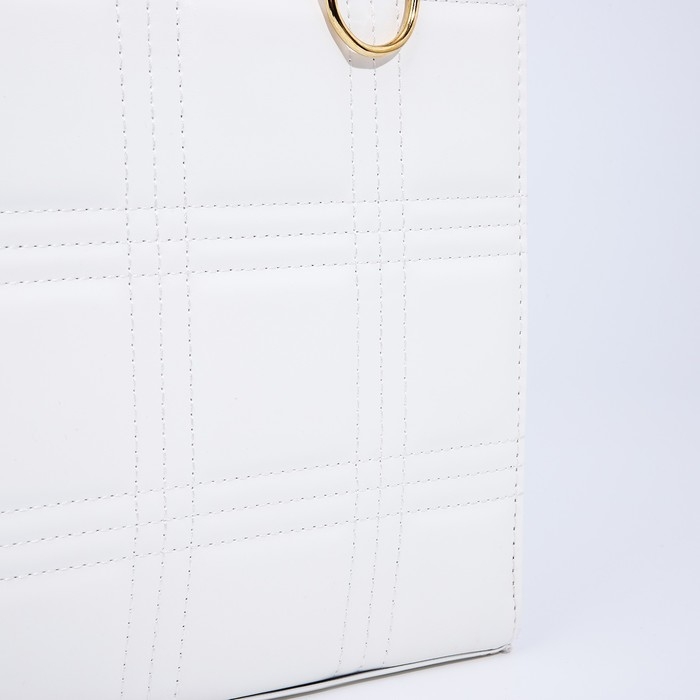 Сумка женская тоут на молнии, цвет белый