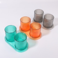 Набор органайзеров - подставок для хранения маникюрных/косметических принадлежностей, на подставке, 20 &times; 10 &times; 10 см, цвет прозрачный/МИКС