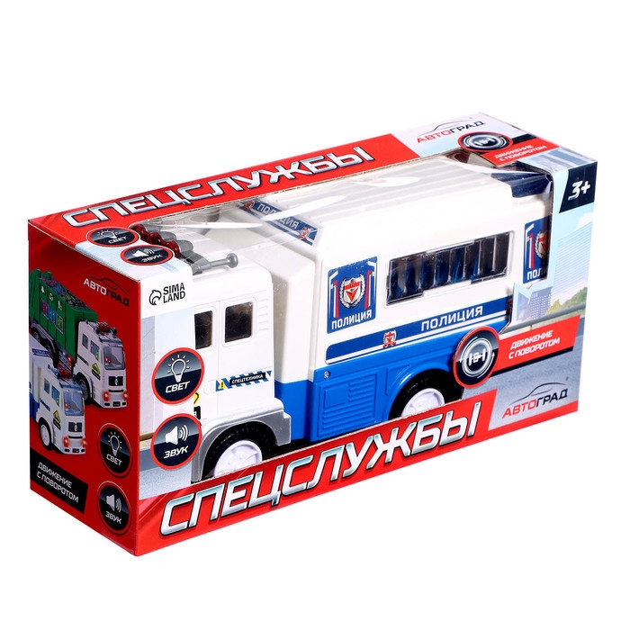 Машина &laquo;Спецслужбы. Полиция&raquo;, звуковые и световые эффекты, работает от батареек