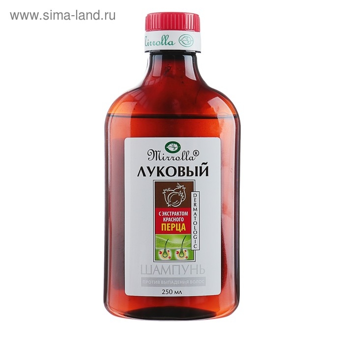 Шампунь луковый Mirrolla с экстрактом красного перца, 250 мл Шампунь луковый Mirrolla с экстрактом красного перца, 250 мл