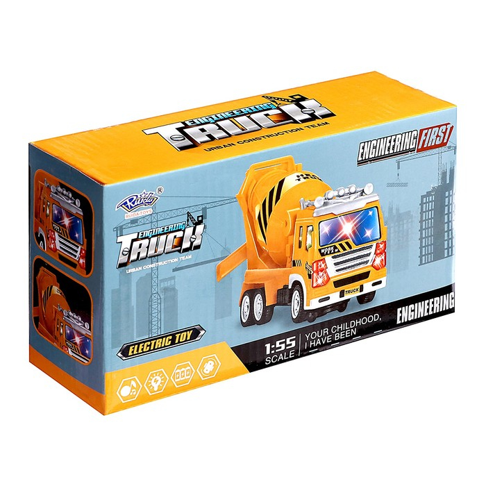 Машина &laquo;Стройка&raquo;, масштаб 1:55, работает от батареек, свет и звук, МИКС