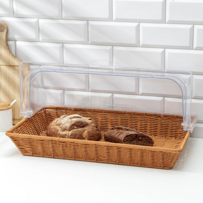 Хлебница Доляна &laquo;Крем&raquo;, плетёное основание, 53&times;32 см