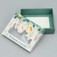 Коробка подарочная новогодняя складная &laquo;С Новым годом!&raquo;, шары, 16.5 х 12.5 х 5 см, Новый год