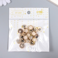 Набор пуговиц декоративных пластик "Ажурный цветок с жемчужинкой" набор 20 шт 1,2х1,2 см Набор пуговиц декоративных пластик "Ажурный цветок с жемчужинкой" набор 20 шт 1,2х1,2 см