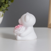 Ночник "Мишка с розой" 2Вт LED LR44 белый 4х5,5х7см