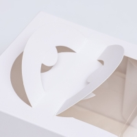 Коробка под бенто-торт с окном, белая, 16 х 16 х 12,5 см Коробка под бенто-торт с окном, белая, 16 х 16 х 12,5 см