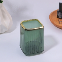 Органайзер - подставка для хранения маникюрных/косметических принадлежностей «GREEN», 11 × 8,2 × 8,2 см, цвет полупрозрачный/зелёный/золотистый Органайзер - подставка для хранения маникюрных/косметических принадлежностей «GREEN», 11 × 8,2 × 8,2 см, цвет полупрозрачный/зелёный/золотистый