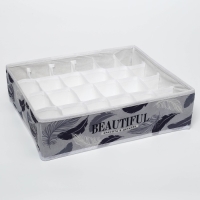 Органайзер для хранения белья, кофр 24 ячейки «Beautiful», 35 х 30 х 10 см. Органайзер для хранения белья, кофр 24 ячейки «Beautiful», 35 х 30 х 10 см.