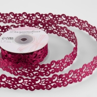 Лента фигурная «Вьюнчик», 25 мм, 9 ± 0,5 м, цвет вишнёвый Лента фигурная «Вьюнчик», 25 мм, 9 ± 0,5 м, цвет вишнёвый