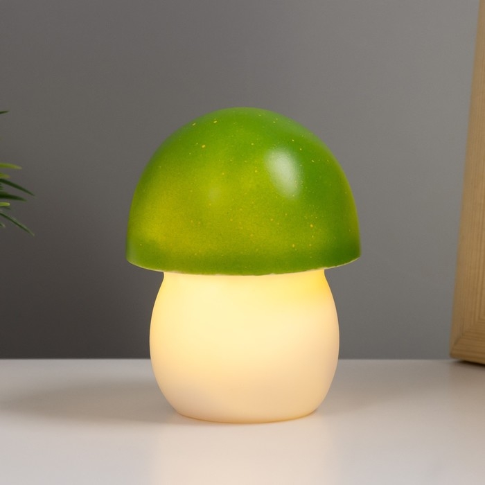 Ночник "Грибок" LED 3хLR44 белый-зеленый 8х8х13 см RISALUX