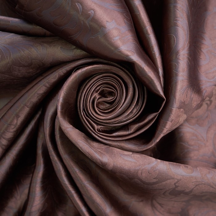 Штора портьерная Witerra Водевиль 190x275см, шоколад, блэкаут, пэ100%