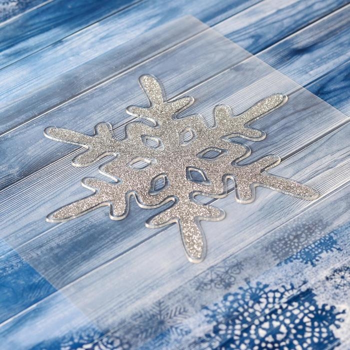 Наклейка на стекло Наклейка на стекло "Снежинка" 15х15 см, серебро
