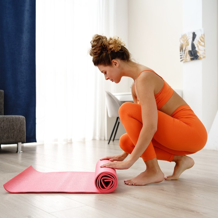 Коврик для йоги Sangh, 173&times;61&times;0,5 см, цвет розовый