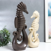 Сувенир керамика "Морские коньки" матовый шоколад и сливки набор 2 шт 38,5х8,5х13,5 см Сувенир керамика "Морские коньки" матовый шоколад и сливки набор 2 шт 38,5х8,5х13,5 см