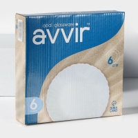 Набор десертных тарелок &laquo;Дива&raquo;, d=19 см, 6 шт, стеклокерамика, цвет белый