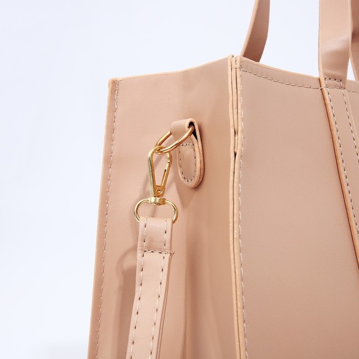 Сумка женская тоут на молнии, цвет бежевый Сумка женская тоут на молнии, цвет бежевый