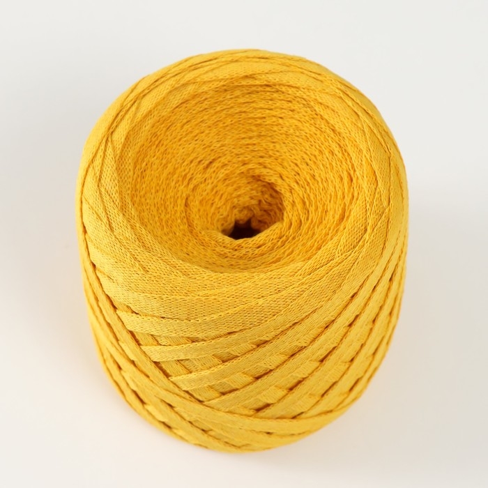 Трикотажная пряжа "Риббон" 85м/170&plusmn;5 гр (Горчица)