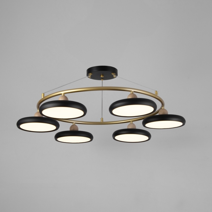 Люстра "Моника" 6хLED 144Вт 3000-6000К черно-золотой 78х78х100 см