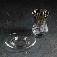 Сервиз чайный с напылением &laquo;Барокко&raquo; 12 предметов: стакан чайный 160 мл, 6 шт, блюдце, 6 шт