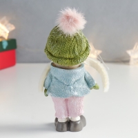 Сувенир полистоун подвеска "Мальчик в зелёной шапке и голубом пиджаке" 6,5х5х13 см