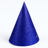 Карнавальный колпак &laquo;Блеск&raquo;, набор 6 шт., цвет синий