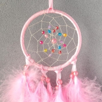 Ловец снов "Паутинка с жемчужинами" d=11 см светло-розовый 40 см Ловец снов "Паутинка с жемчужинами" d=11 см светло-розовый 40 см