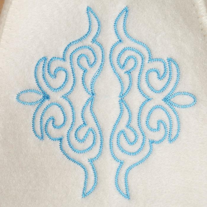 Шапка для бани с вышивкой Шапка для бани с вышивкой "Степной ветер" голубой узор