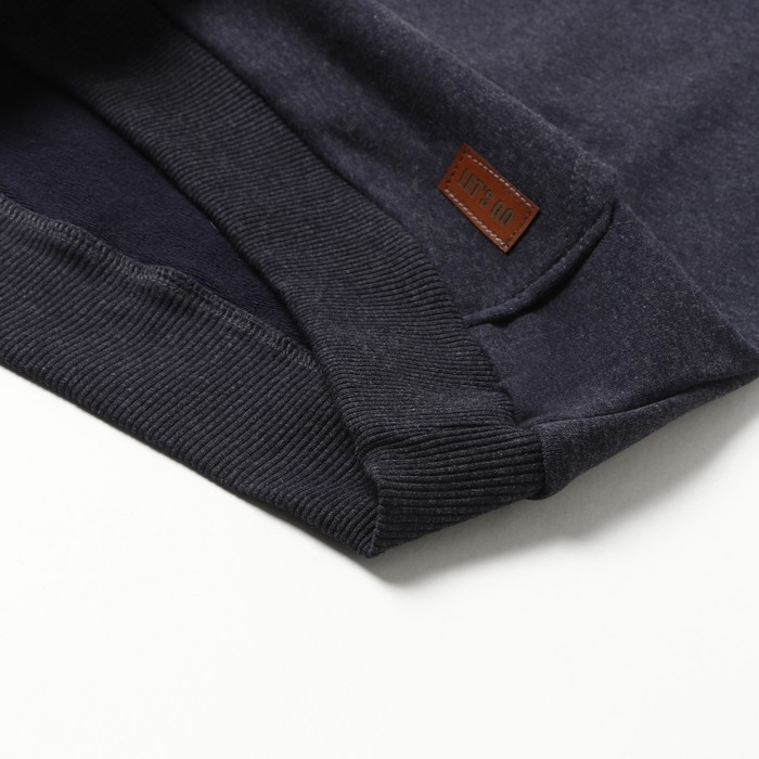 Толстовка детская, цвет синий меланж, рост 146 см