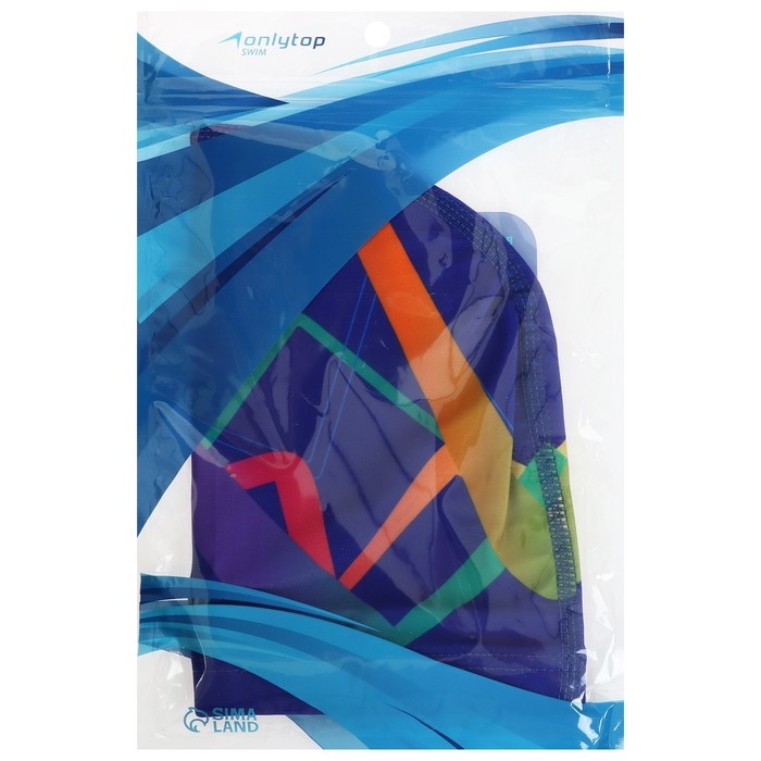 Шапочка для плавания взрослая ONLYTOP, тканевая, обхват 54-60 см